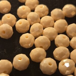 Faceted Cream Colored Austrian Crystals